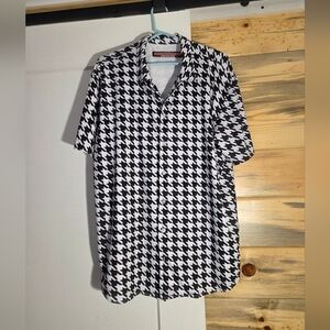 Trailer Park Boys F*ckin' Decent Merch Ricky Houndstooth Button Down Shirt Mens